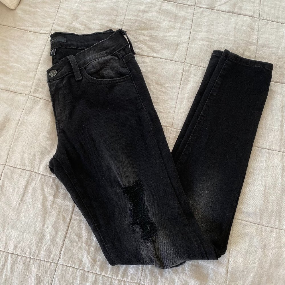 Flying Monkey Black Distressed Torn Jeans